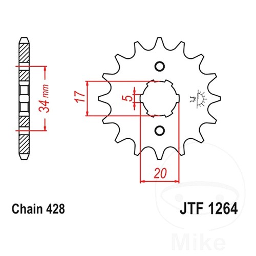 Front sprocket tooth - jt, 428
