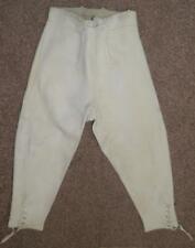 Antique Pair Of Gents Cream Buckskin Leather Hide Hunting Breeches Waist 26"