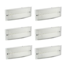 6 x BELL 09082 Spectrum Compact LED Emergency Mini Bulkhead Light Fittings 3W