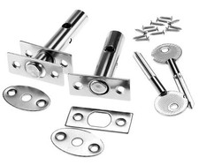 Security Door Rack Bolts Dead Bolt Lock Star Key Bolt Chrome With 2 Keys