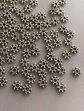 Daisy Spacer Beads Tibetan or Silver Plated 4mm 6mm Flower Shape 100pcs