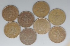 PNG - 2 Toea Coins * 8 - 1975 * 2, 1976, 1978, 1981, 1983, 1984, 1987