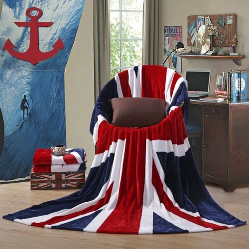 Union jack flag fleece throw - union,