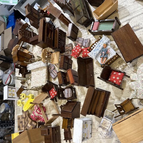 Huge lot wood wooden dollhouse - huge,