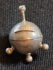 Vintage Sterling Silver Sputnik Which Opens To Laika The Dog Charm