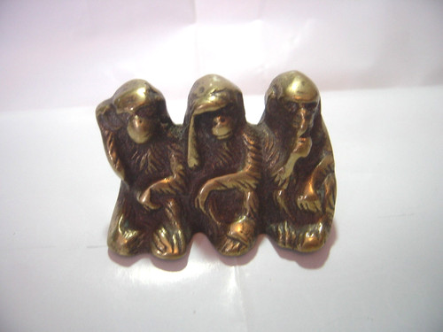 Vintage solid brass - three, wise