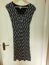 Boho black white printed midi
