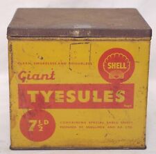 Vintage John Tye & Son Ltd  Giant Tyesules Shell lighter fluid  tin