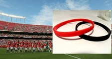 Thin Football Wristbands Manchester United RED BLACK Bracelets Team Sports Bands