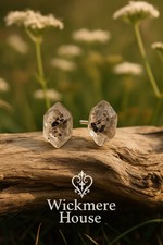 Raw Herkimer Diamond Stud Earrings – Sterling Silver Posts, Boho Crystal Jewelry
