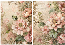 2 Sheets  - A4 Rice Paper Decoupage - Vintage, Victorian Flowers, Upcycling 4