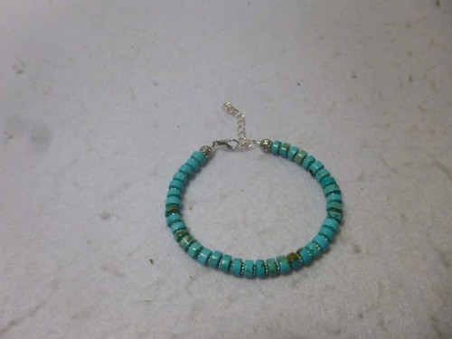 Vintage turquoise heishi bead - vintage,