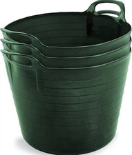 3 x 42L Green Large Flexi Tub
