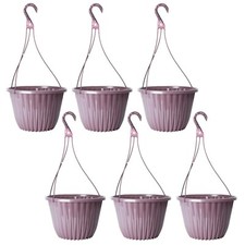 Plastic Purple Hanging Basket 27cm Plant Pot 7L Home Garden Hook Planter Glossy