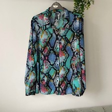 Papaya Matalan Size 14 Women’s Blouse 👚 Multicoloured Snake Print 🐍
