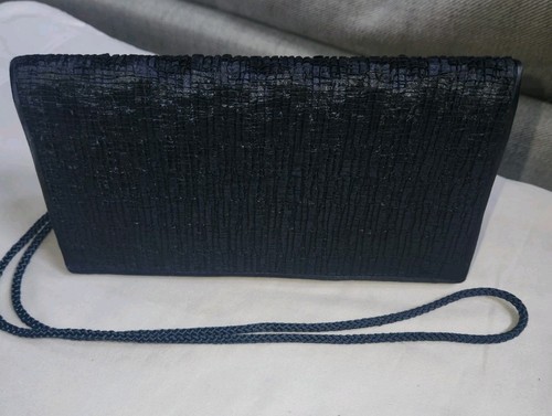 Navy textured clutch evening - textured,