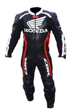 Honda Motorcycle Racing Leather Suit CE Armour Protected Genuine Cowhide Leather