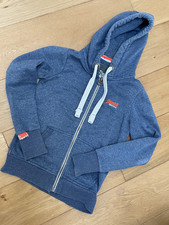 Superdry Orange Label Full zip Hoodie- Mens XS - Blue/ Grey - Great condition 