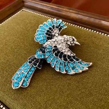 Vintage Heavy Industry Crystal Brooch Pins For Women Men Accessories