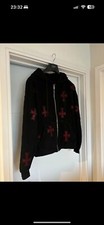 Unknown London Black & Red Rhinestone Hoodie