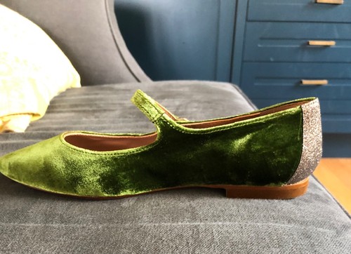 Green velvet ganzito shoes - green,