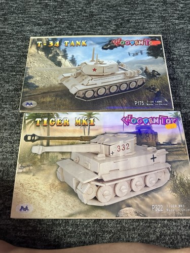 Wooden toy tank - tank, kit