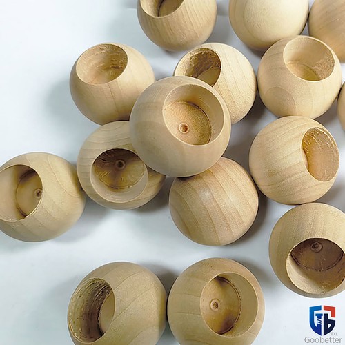 Natural wooden balls beads - wooden,