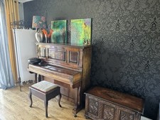 Antique walnut upright piano