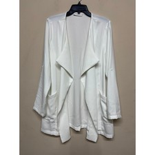Elodie White Open Front Blazer