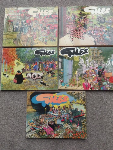 Vintage giles cartoon books - 5x,