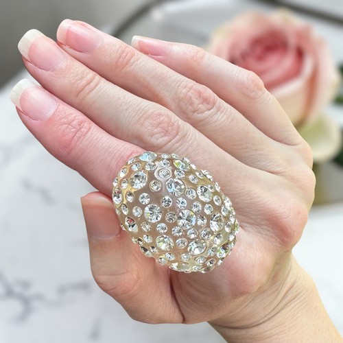 Clear lucite dome ring - lucite,