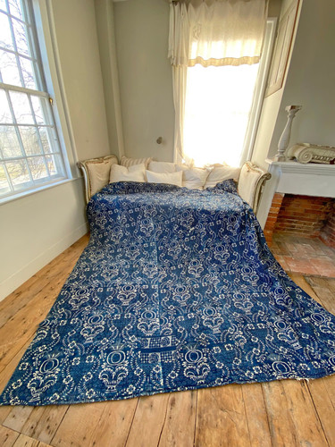 Antique quilt indigo - quilt, resist