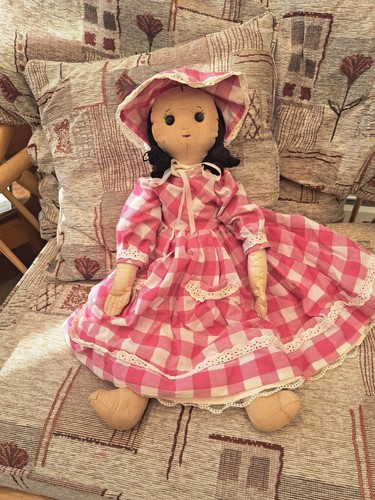 Vintage hand made rag doll - made,