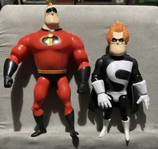 Disney Pixar Mattel  Incredibles Mr. Incredible & Syndrome 8” Poseable Figures