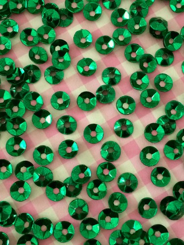 Sequins 4mm christmas - sequins, green