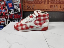Reebok Womens Vintage Trainers 2009 Plaid Red And White Size UK 5