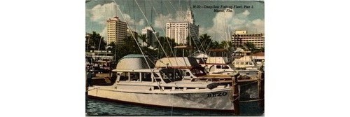 1956 miami dade pier - pier, boats