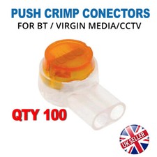 100 Pack 2 Wire Telephone JELLY CRIMPS Telecom Connector BT Cable Repair Splicer
