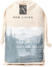 6 XL Dryer Balls & Bag 100% Organic New Zealand Wool Fabric Softener UK Seller 