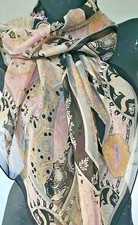 Liz Claiborne, purple and black 100% silk scarf (our ref: A27)