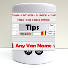 PERSONALISED KEBAB TAKEAWAY BURGER VAN ROADSIDE CAFE PRINT CERAMIC TIP BOX 