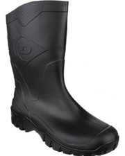 Unisex Dunlop DEE Wellies Short Half-Length Wellington Boots WIDE CALF 4-12 UK