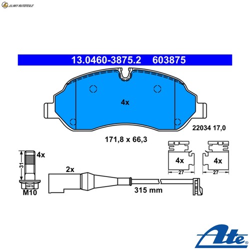 Brake pad set - brake, disc