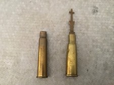 Unique TRENCH ART Bullet Base CHRISTIAN CROSS, SYMBOL, Spare Bullet