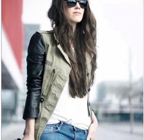 Zara button military coat - button,