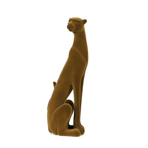 Flocked panther statue - panther, matte