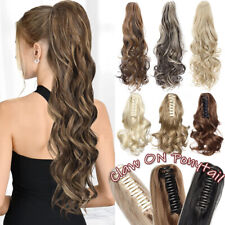 Extra Thick Real Claw on Ponytail Clip In Hair Extensions Pony Tail As Human UK