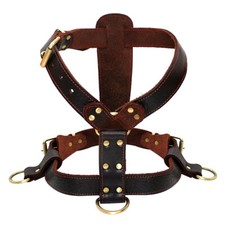Real Leather Dog Harness for