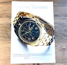 ASTON GERARD CHRONOGRAPH - FRAMEABLE COLLECTIBLE ORIGINAL CLASSIC WATCH ADVERT