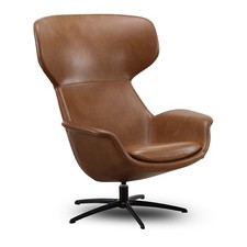 Nest Rena N006 Caramel Leather & Ebony Metal Swivel Chair RRP £1799